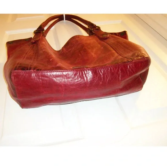 Frye Red Leather Tote Bag - Picture 5 of 12